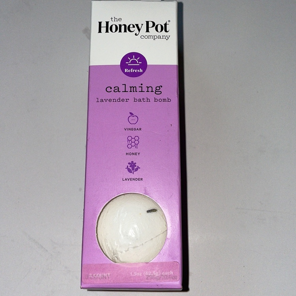 Honey Pot Calming Lavender Bath Bombs, 3 Pack, NEW